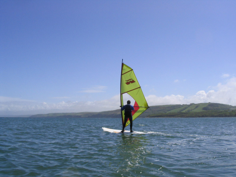 Person windsurfing